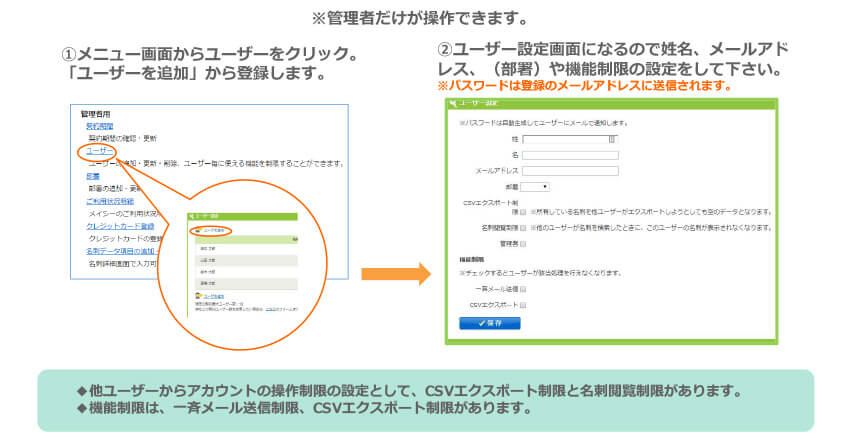 ユーザーアカウントを追加したい